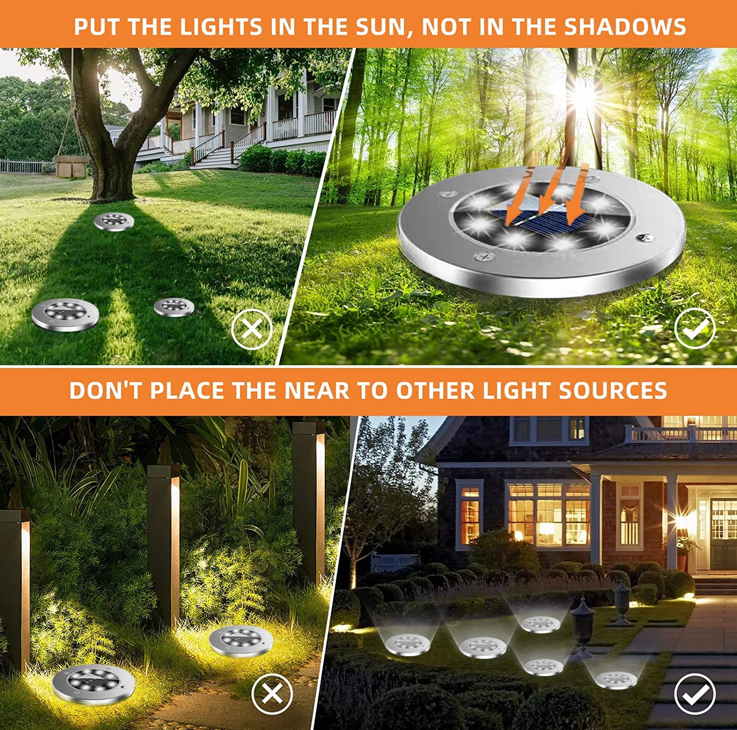 Kit D'éclairage Extérieur Svater 4 Spots LED 3W - 14m De Câble, 3000K Blanc Chaud, IP65, Pour Jardin, Terrasse, Allées - Installation Facile Avec Piquets