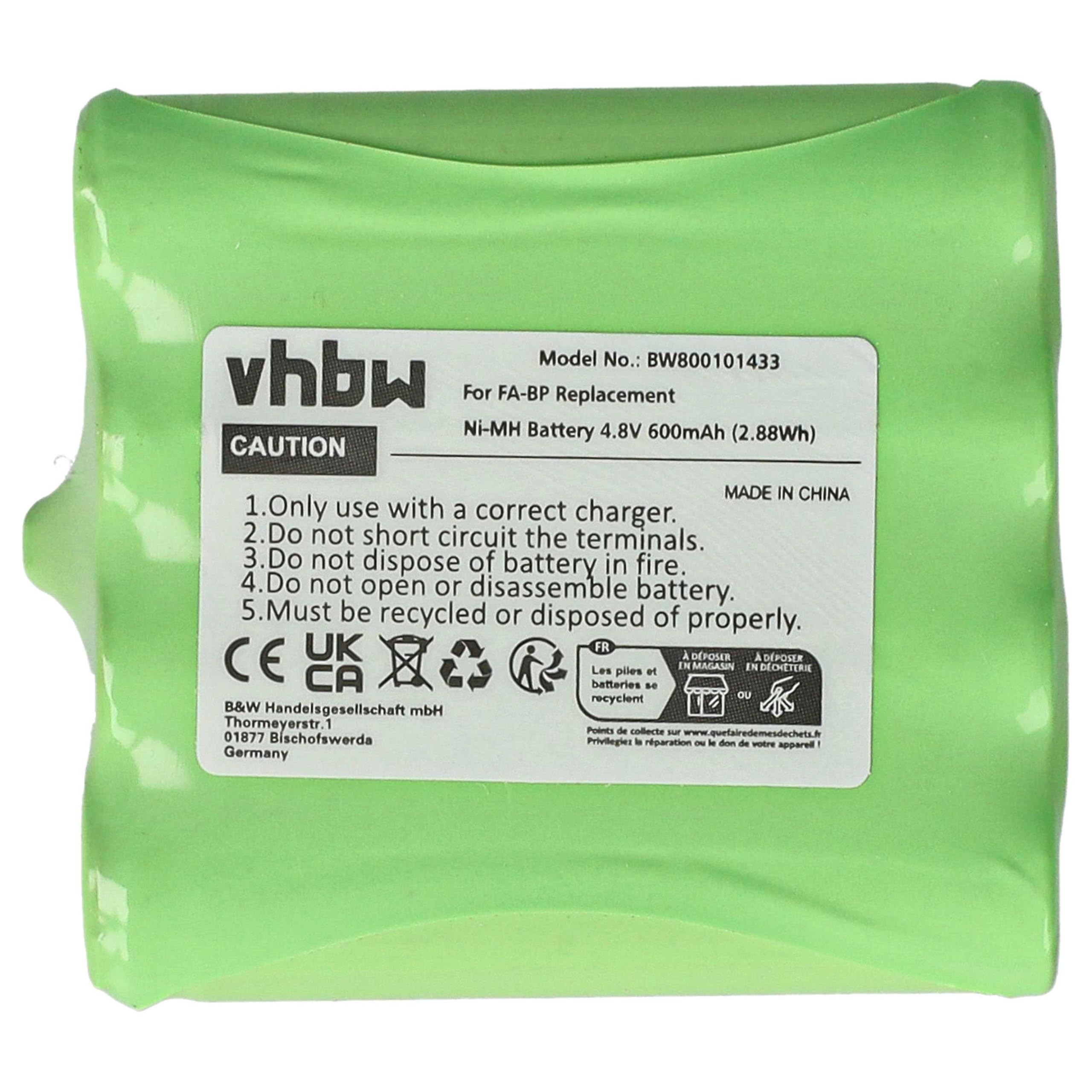 vhbw batteria compatibile con Audioline PMR Easy 012 radio (600mAh, 4,8V, NiMH)