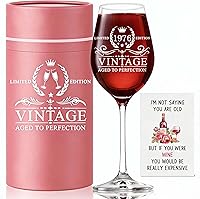 Vista 15 de Regalos de 30 cumpleaños para mujeres, copa de vino vintage de 18 onzas con tallo de 1996, información de la antigüedad de 1996, regalos