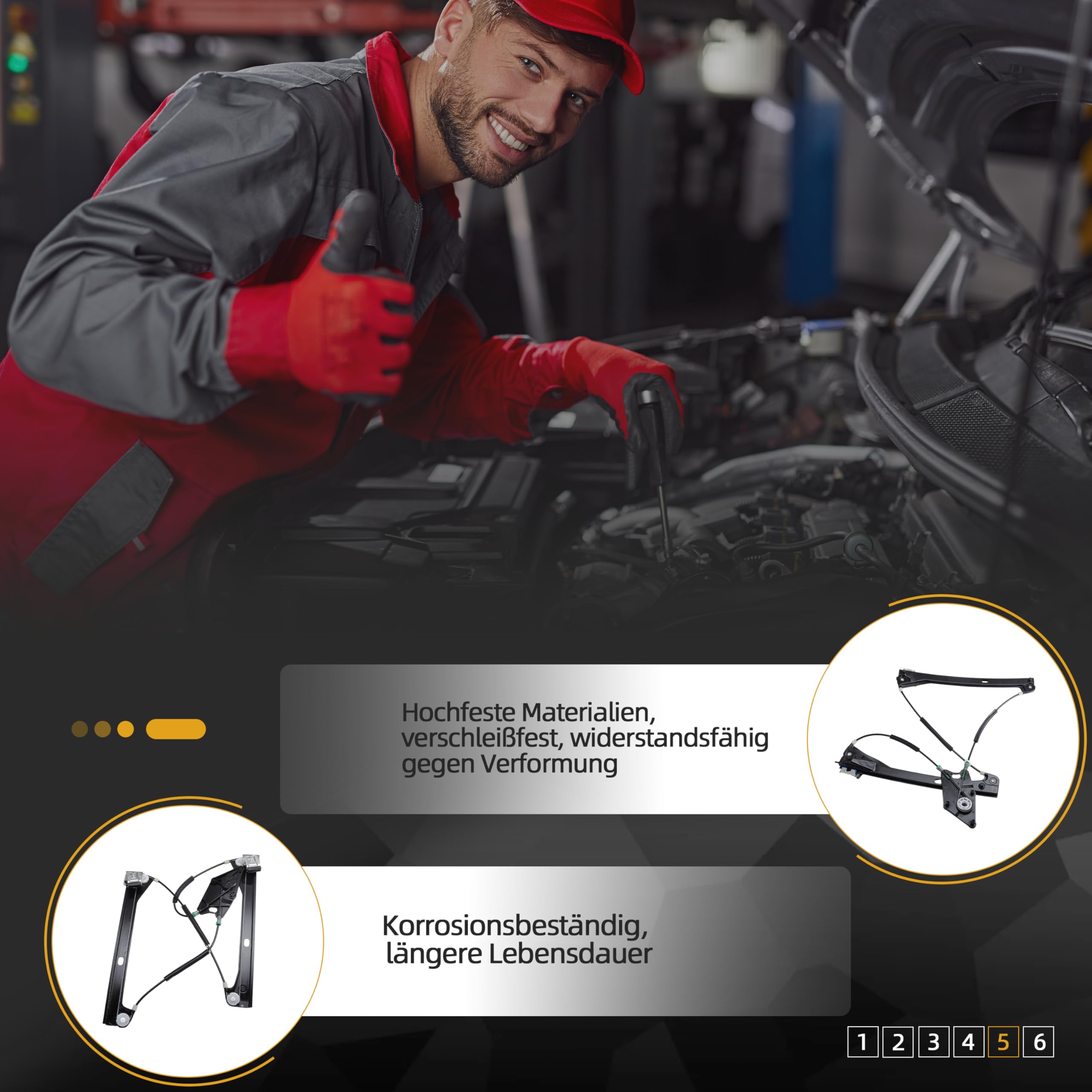 Elektrischer Fensterheber vorne links Passend für Polo 6C1 6R1 2009-2024, für Polo 6R 6C 2014-2017 für Polo Vivo Schrägheck 2010-2017# 6R4837461 6R4837461C