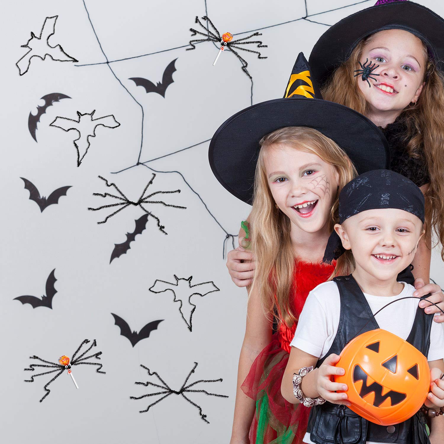 300 piezas de limpiadores de tuberías de Halloween con purpurina de oropel de chenilla, tallos de chenilla, limpiadores de tuberías metálicos multicolores, bricolaje y manualidades 6