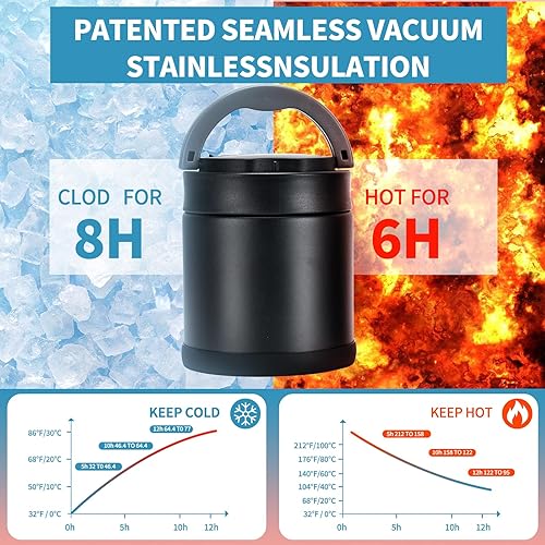 Miniatura 2 de Tarro de alimentos aislado para adultos, 35.2 onzas, termo para alimentos calientes, termo de sopa, contenedor de alimentos aislado, Termos para