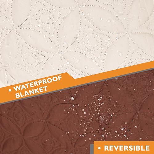 Miniatura 7 de Paquete de 2 mantas impermeables para perros grandes, fundas de sofá para mascotas, protegen los muebles de la cama, sofá, mantas suaves y