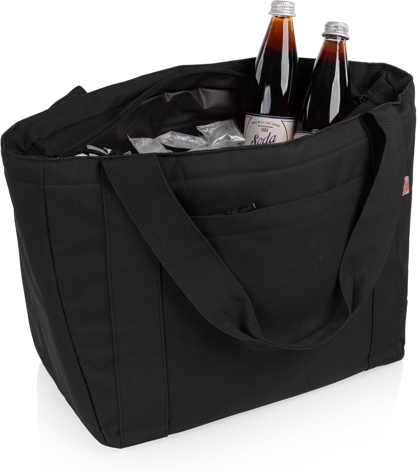 PICNIC TIME Topanga Cooler 2.0 Tote Bag, Versatile Insulated Cooler Bag with 24-Can Capacity, Soft Insulated Tote with Water-Resistant Interior Liner, Long Straps, and Exterior Pocket, (Black) - Image 5
