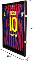 Vista 5 de Vitrina con marco de jersey de fútbol con 98% de protección UV, acabado cereza