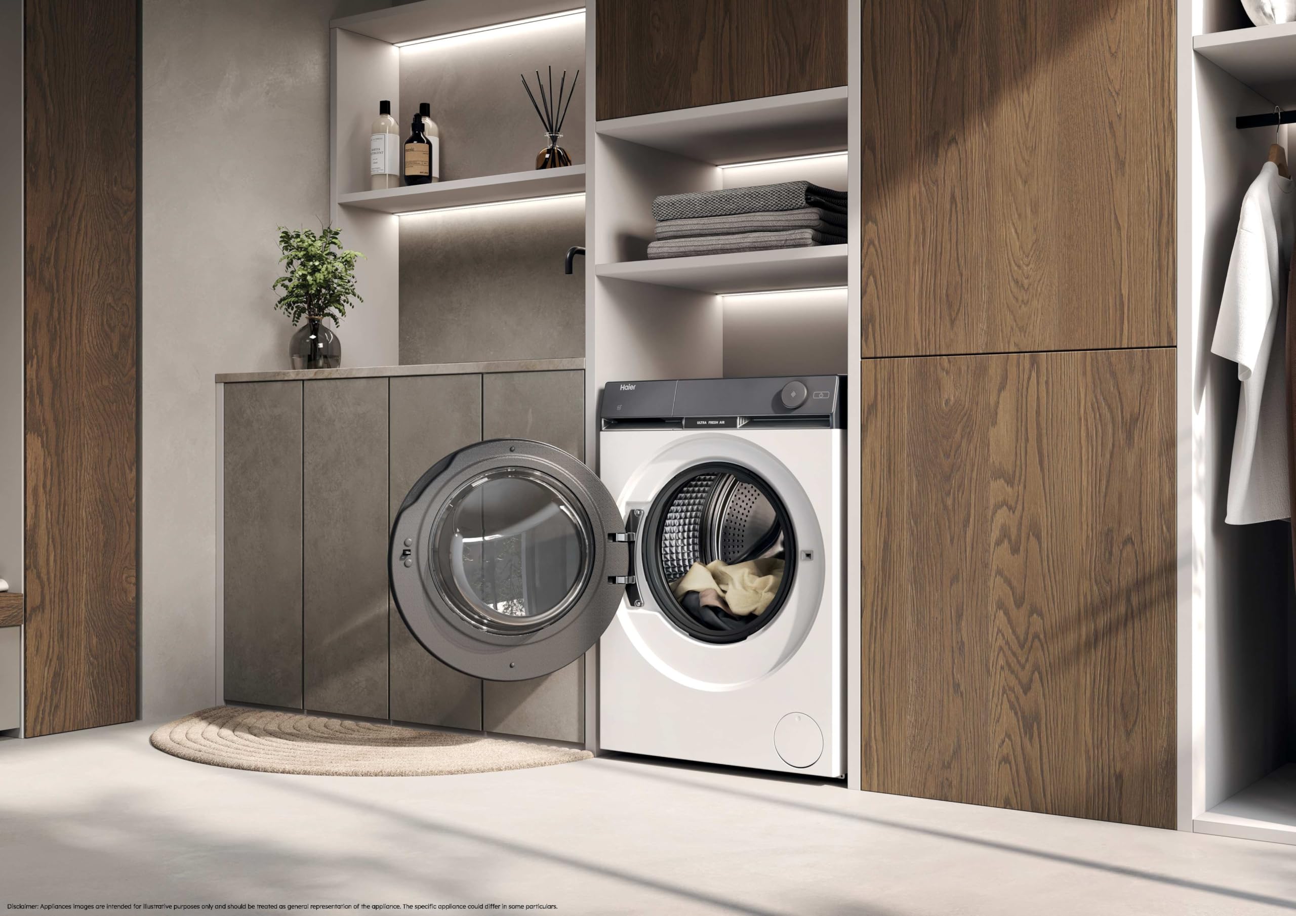 Haier X9 Series HW90-B14387U1-IB Lavadora Carga Frontal 9KG, Clase A -35%, Función Vapor, Motor Direct Motion, Display Digital, 1400RPM, Ultra Fresh Air, Libre Instalación, 14Programas, Blanco