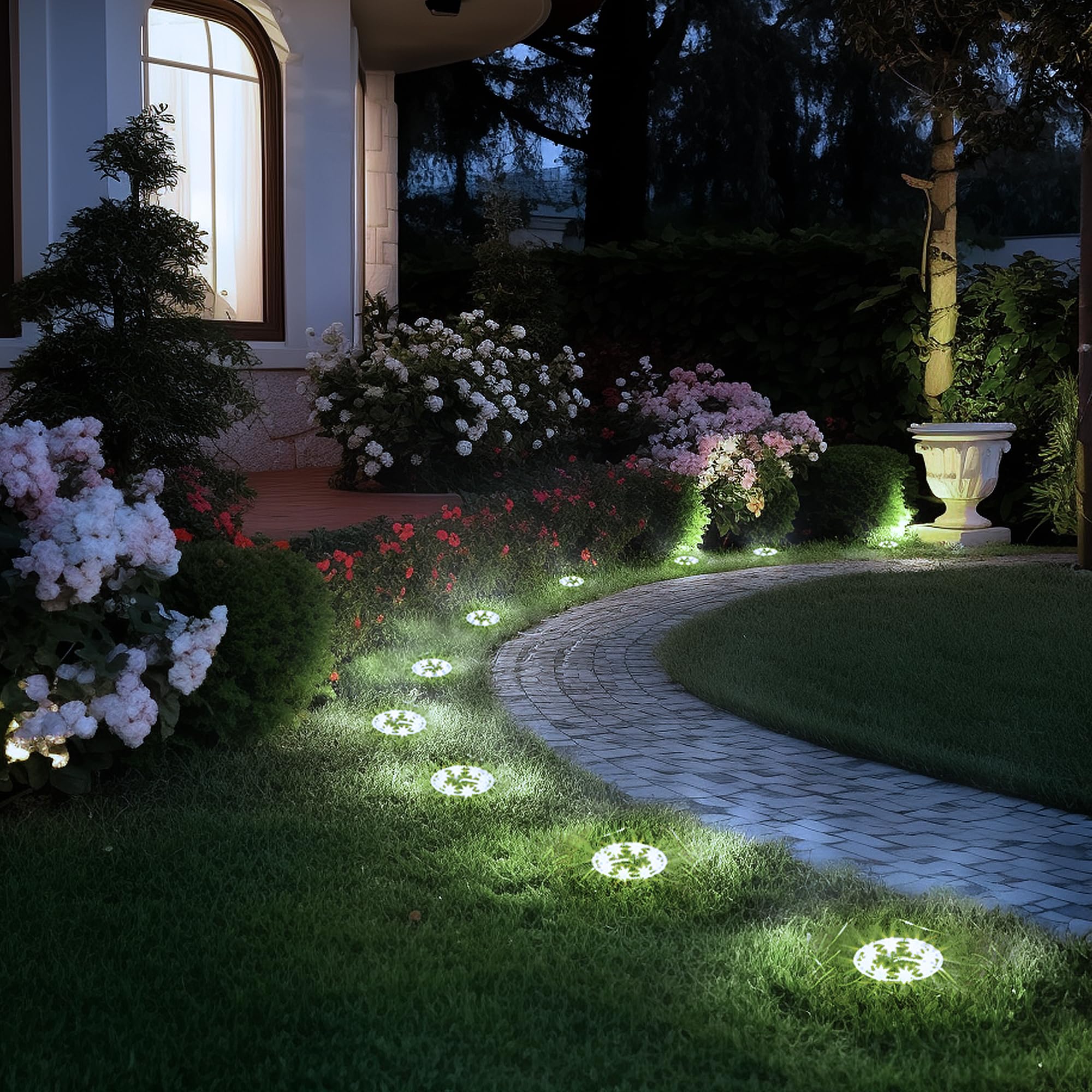 PATIOWIN 16 Pack Solar Lights Outdoor, 8 LED Solar Powered Ground Lights Waterproof Garden Landscape Lighting for Yard Deck Patio Driveway Pathway Walkway (Cool White) (B0CKTBS5KJ) Amazon Price History, Amazon Price Tracker