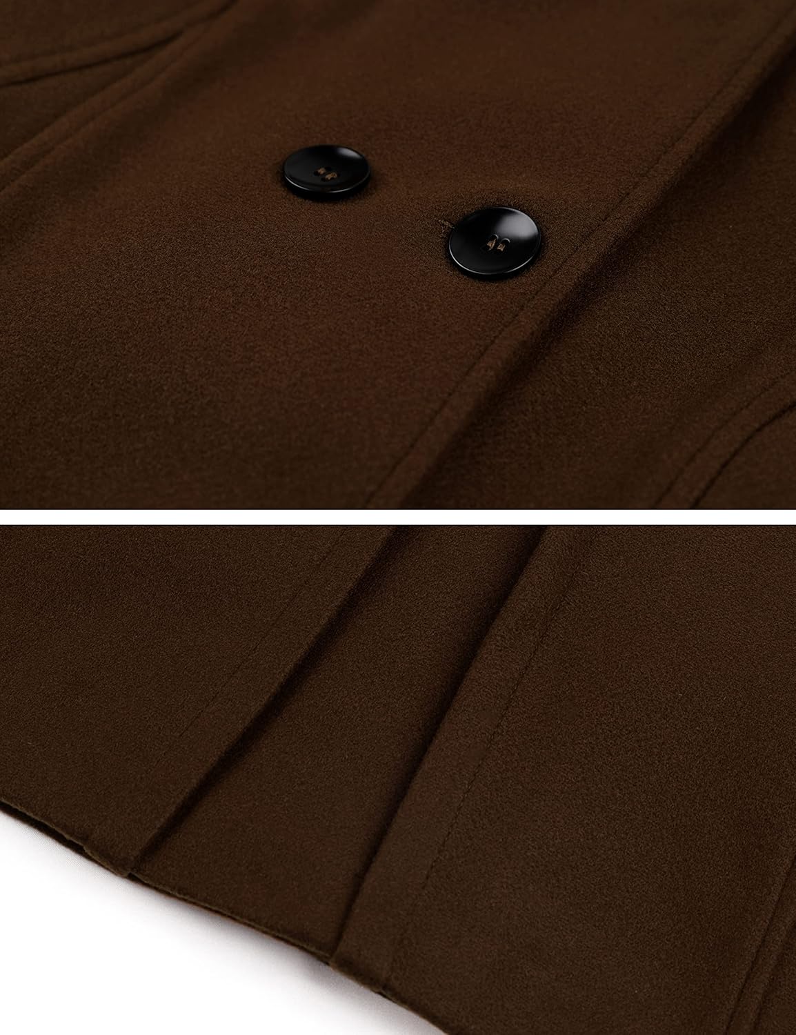 Tanming Women’s Warm Double Breasted Wool Pea Coat Trench Coat Jacket with Hood