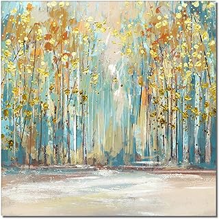 HONGC Quadri su Tela Quadri Astratti Moderni Alberi Dorati Pittura a Olio su Tela Stampa Nordic Poster Wall Art Picture for Living Room Home Decor 80x120cm/31.4