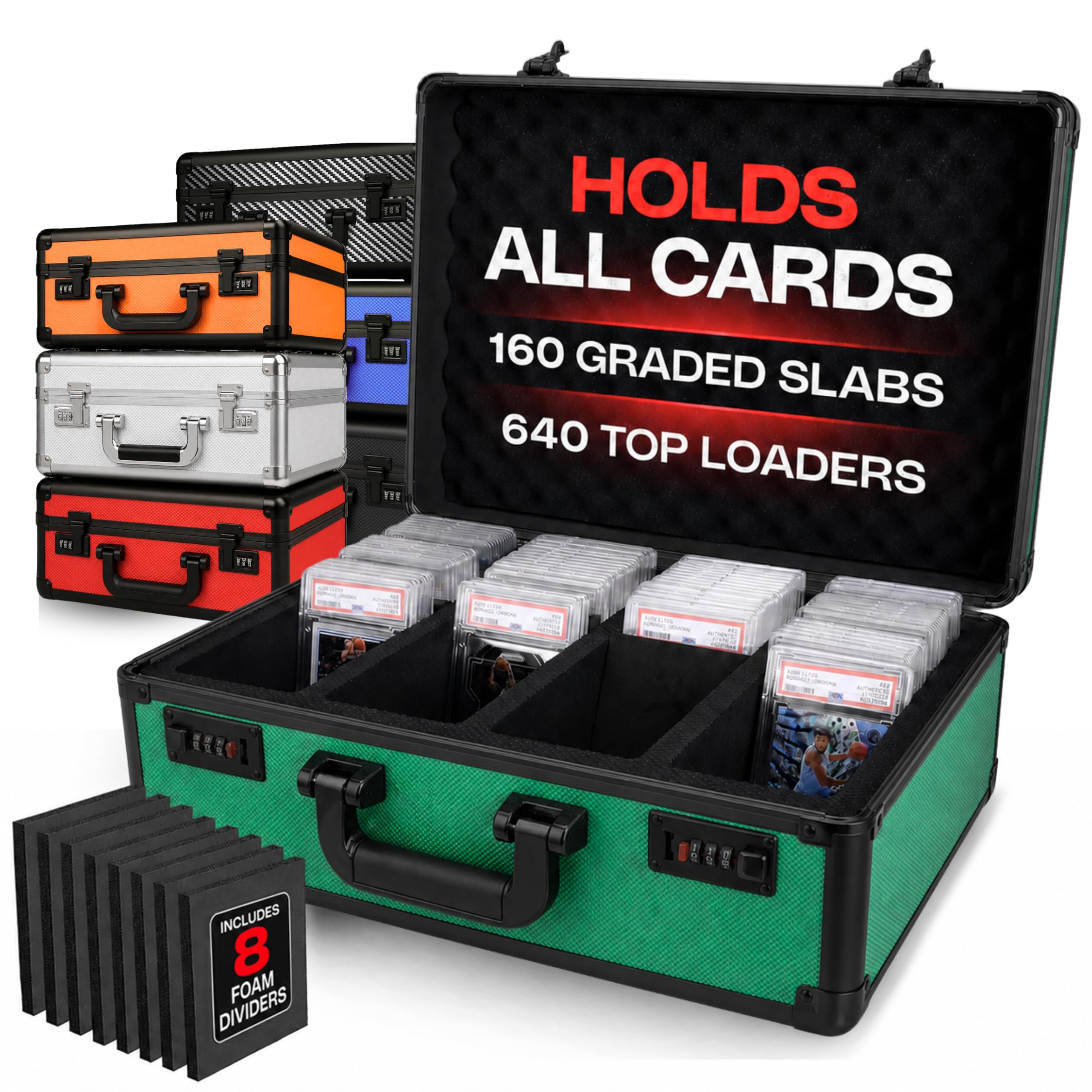 VALUN 160+ Premium Graded Card Storage Box - PSA Slab Case for Sports Cards