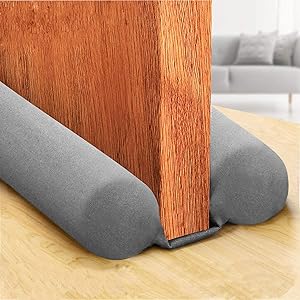 Sewens Twin Door Draft Stopper Weather Stripping Noise Blocker Window Breeze Blocker Adjustable Door Sweeps 38 inch (Gray)