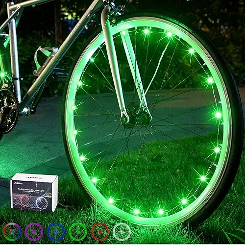 DAWAY A01 Luces LED para rueda de bicicleta, ultra brillantes, impermeables, luces de radios de bicicleta con baterías, divertidas, seguras,
