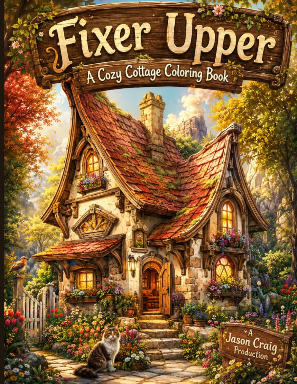 Fixer Upper: A Cozy Cottage Coloring Book for Adults with 85 Original Designs, Single-Sided Pages, and Black Spacer Sheets to Prevent Bleed-Through