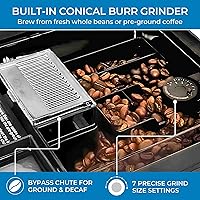 Vista 4 de Kenmore Cafetera de Café Completamente Automática - con Molinillo, Espumador de Leche y Vaporizador, Tamper Automático, Máquina de Espresso Blanco