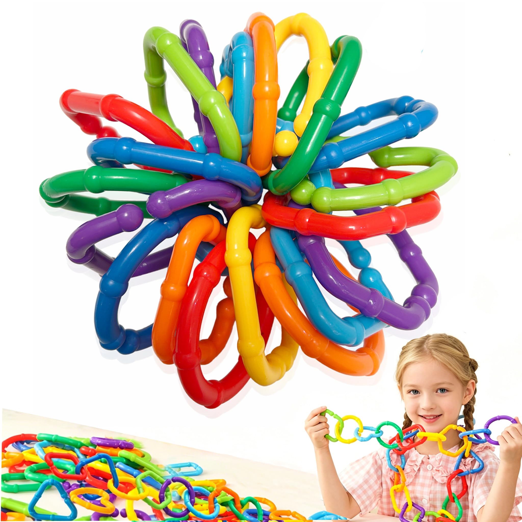 Amazon.com: COLVWOFA 50PCS Baby Rings Toy Links Plastic Babies