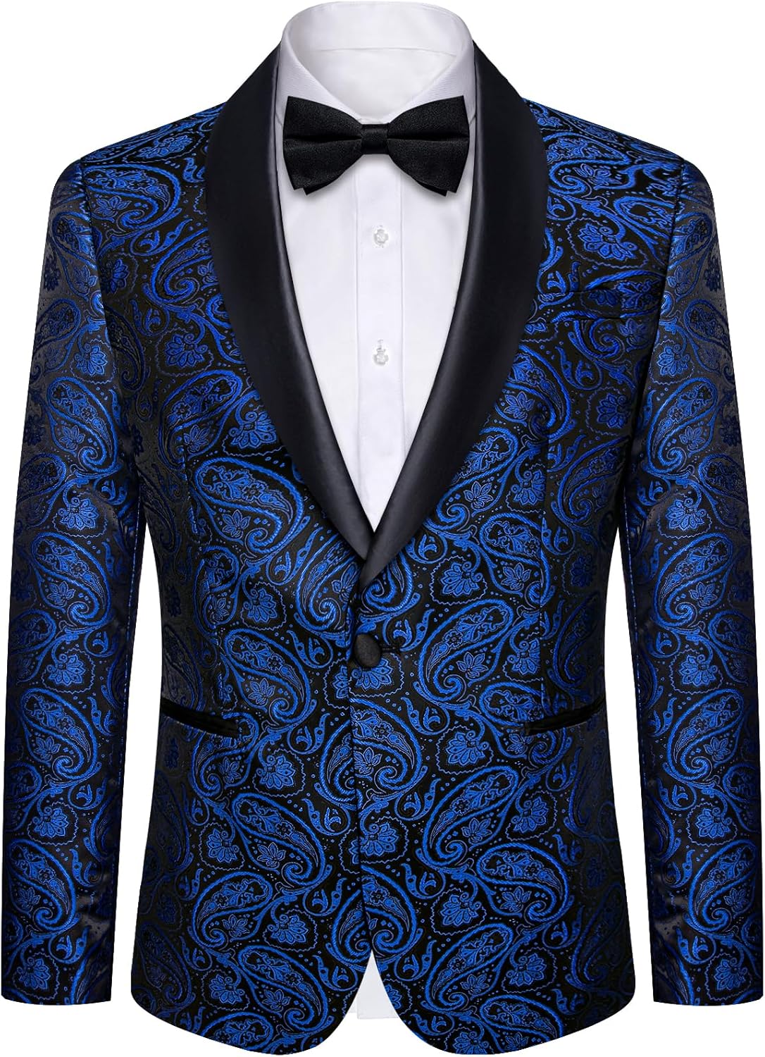 DiBanGu Mens Blazer One Button Shawl Lapel Tuxedo Sport Coat Casual Dress Suit Jacket for Men Wedding Party Prom