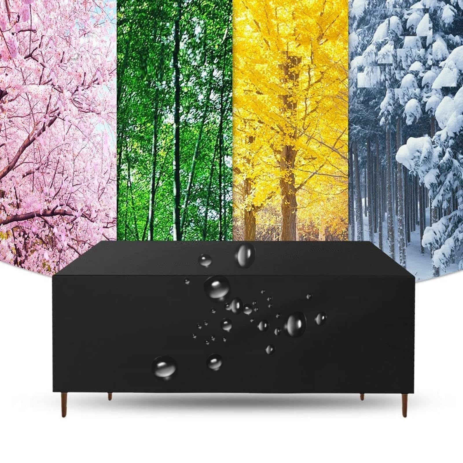 Cover for Rattan Furniture Outdoor Furniture Covers Waterproof Rattan Garden Furniture Covers 160x65x80cm/LxWxH Waterproof Patio Cover With Drawstring Windproof Anti UV 420d Oxford Fabric-Black