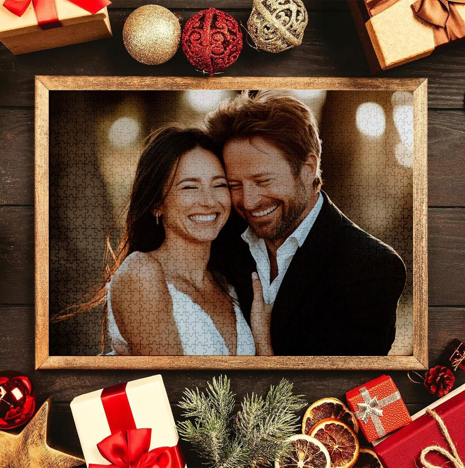 Puzzle Personalizado con Foto, Personalizada Rompecabezas Personalizado Diseña tu Logo Foto o Texto, Personalizado Navidad Halloween San Valentín Parejas Niños Familia Amigos h-3405