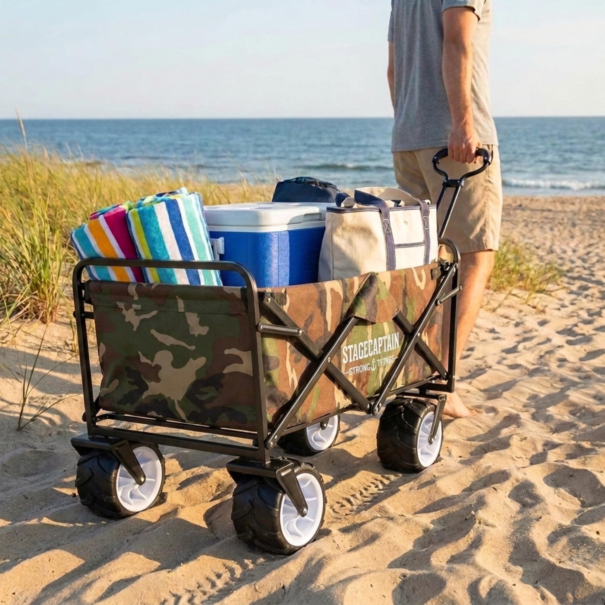 Stagecaptain Bollycart-907 CA Chariot à roulettes d’extérieur Pliable Camouflage