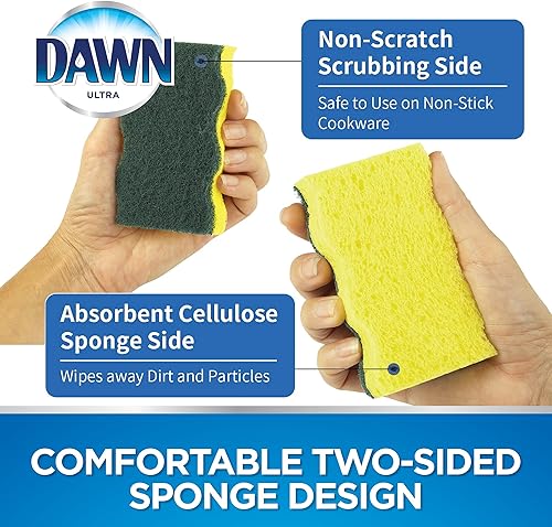 Miniatura 5 de Dawn Esponjas de cocina resistentes, verdeamarillo (paquete de 6)