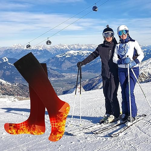 Miniatura 2 de Hamore Calcetines térmicos para hombres y mujeres, 5000 mAh con control remoto con 3 ajustes de calor, calentadores térmicos eléctricos recargables