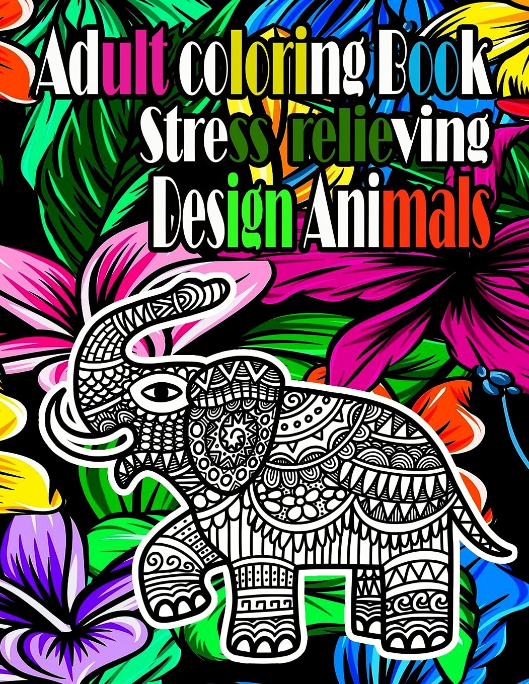 Buy adult coloring book stress relieving design animals adult coloring