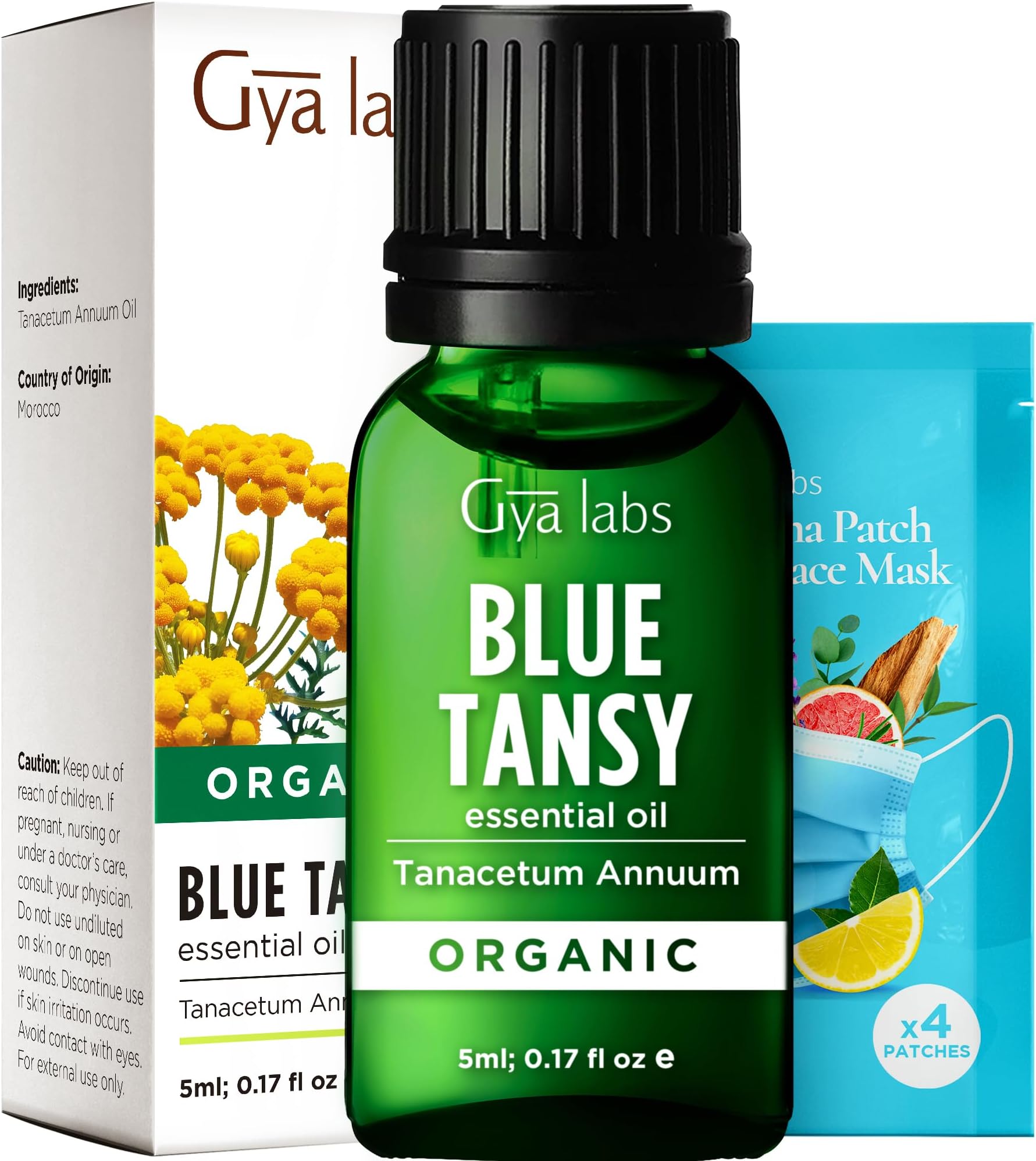 Organic Blue Tansy Essential Oil for Stress Relief, Sinus Relief - Topical for Oily Skin, Dry Skin - Diffuse to Uplift Mood - 100 Pure Therapeutic Grade Blue Tansy Oil for Aromatherapy - 5ml