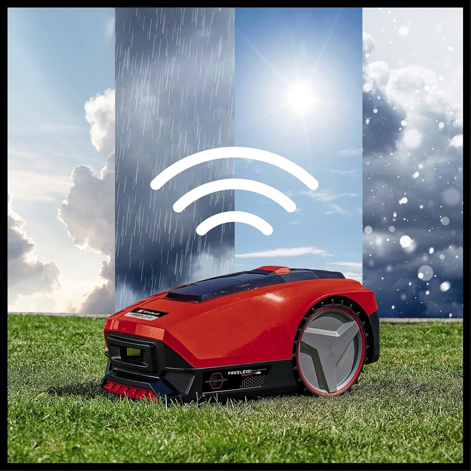 Einhell Robot cortacésped FREELEXO Smart 750 LCD+ Power X-Change (Puesta en Red Inteligente, cálculo de Tiempo de siega dependiente del Tiempo, 750 m², Modo de Segunda área, Incl. Kit instalación)