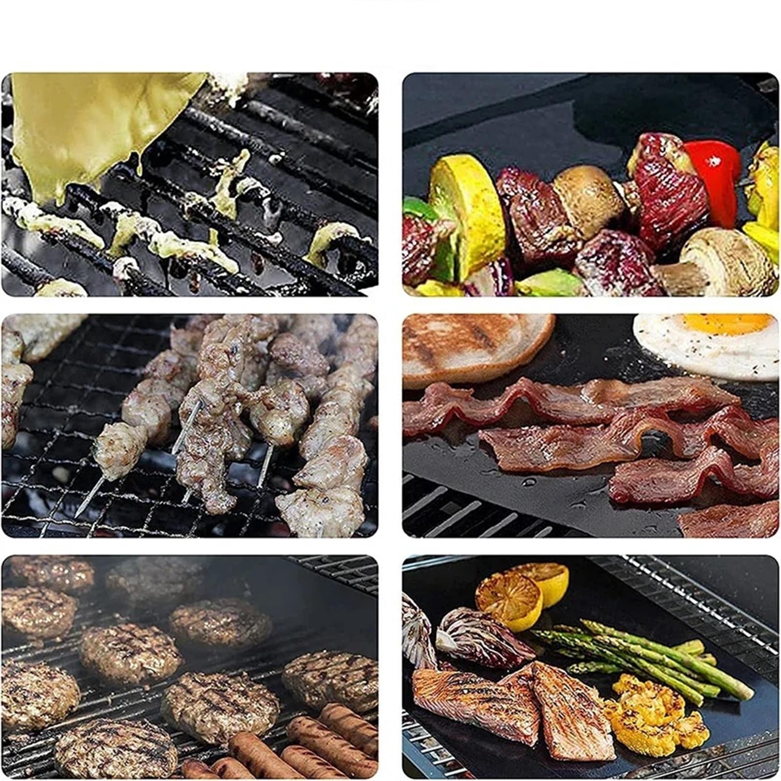 Alfombrilla Barbacoa Estera for Parrilla de Barbacoa de 40x33cm, Estera Reutilizable for Hornear, pícnic al Aire Libre, Herramientas for cocinar Barbacoa, Hoja for Asar(5PACK)