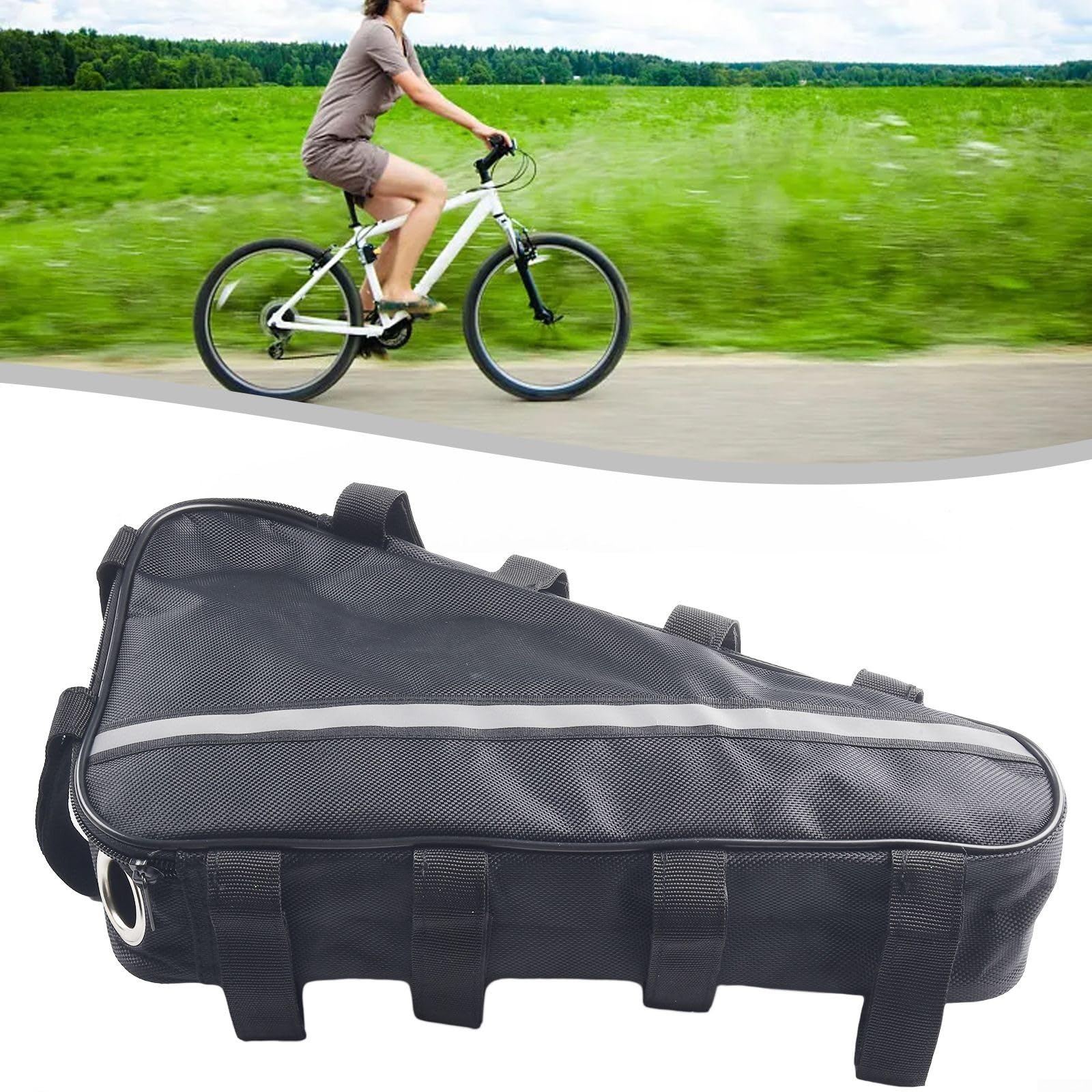 Wasserdichte Dreiecks-Batterietasche für Elektrofahrräder, dreieckige Fahrradrahmentasche, E-Bike-Hängetasche, Fahrrad, Rahmen-Batterietasche für Rennrad (39 x 36 x 22 cm)