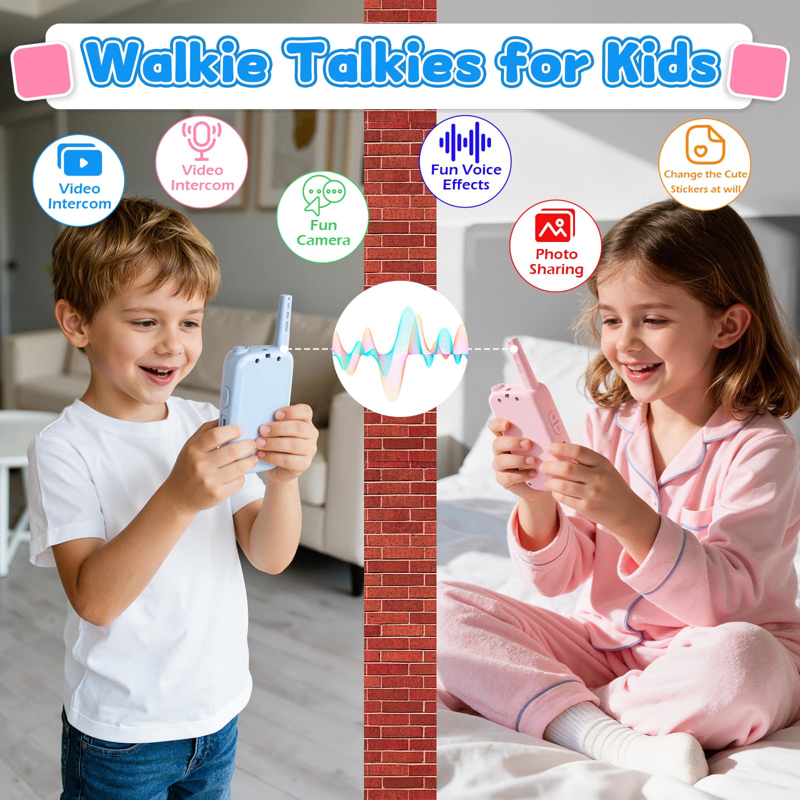 GUYUCOM Video Walkie Talkies for Kids Ideal Toys Gifts for 3, 4, 5, 6, 7, 8 Year Old Boys & Girls - Image 3