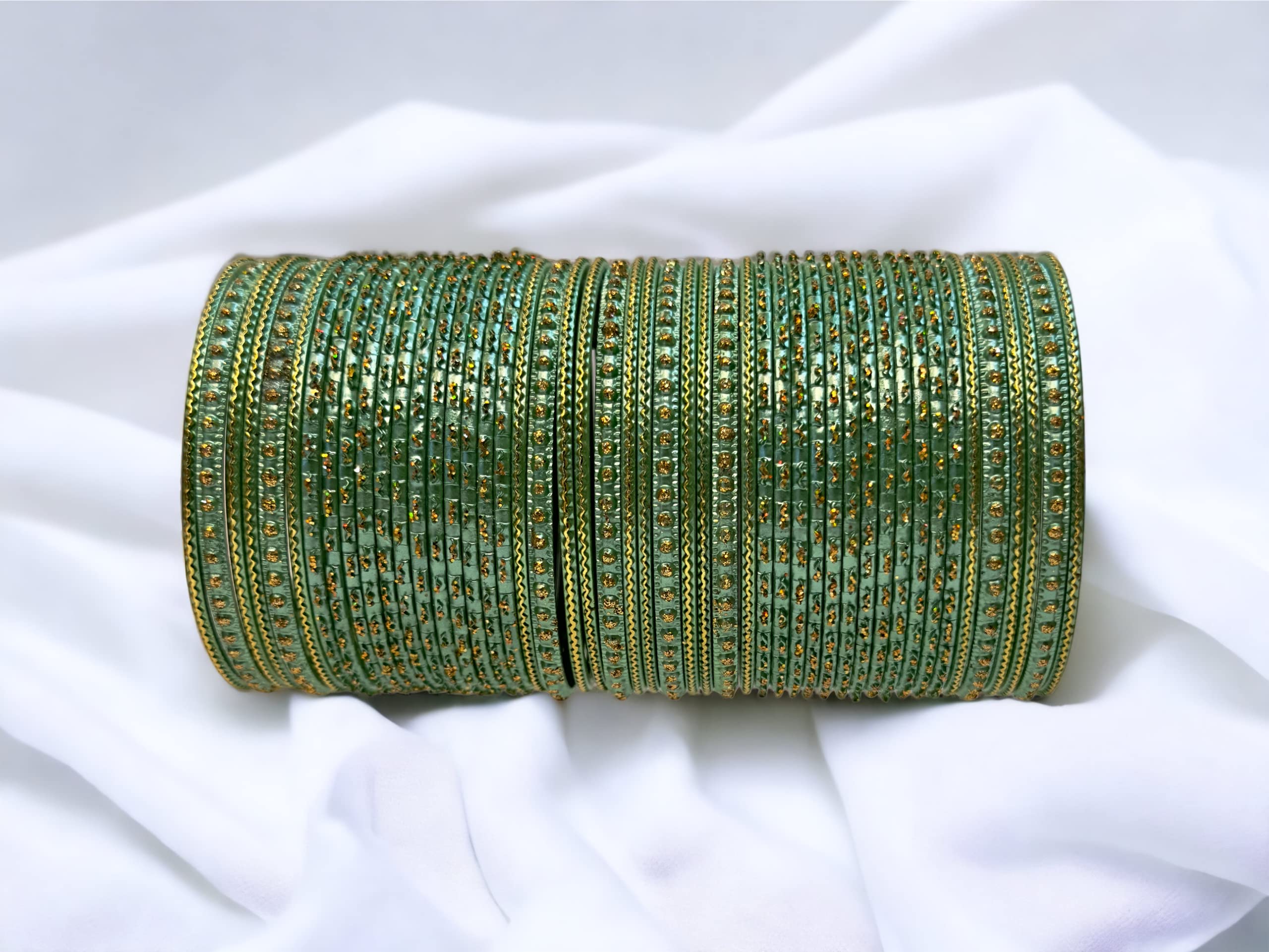 Green Metal Bangles with Shine Finish for All Occasions