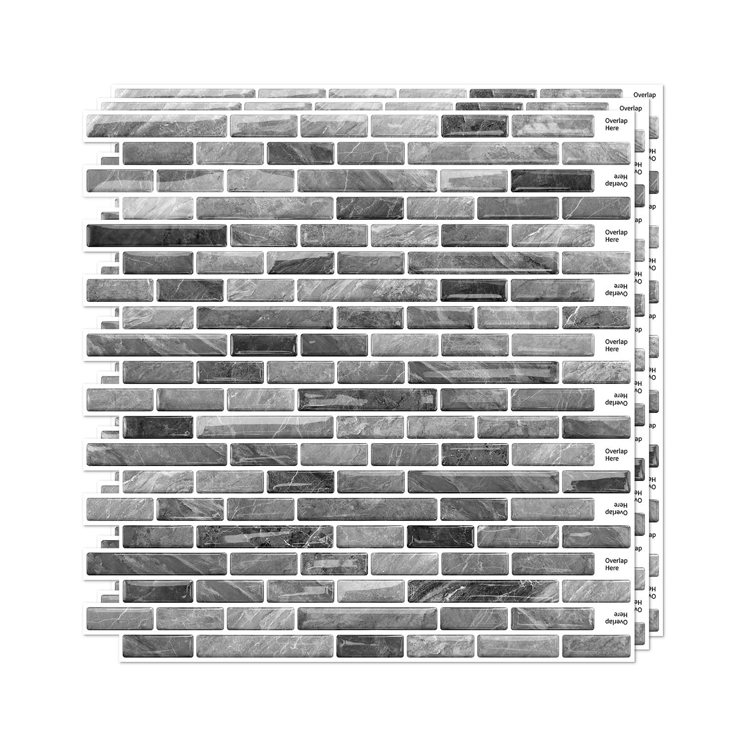 Sohouu 48Pcs 3D Pu Self-Adhesive Wall Tile Waterproof Peel And Stick Wallpaper(48Pcs)