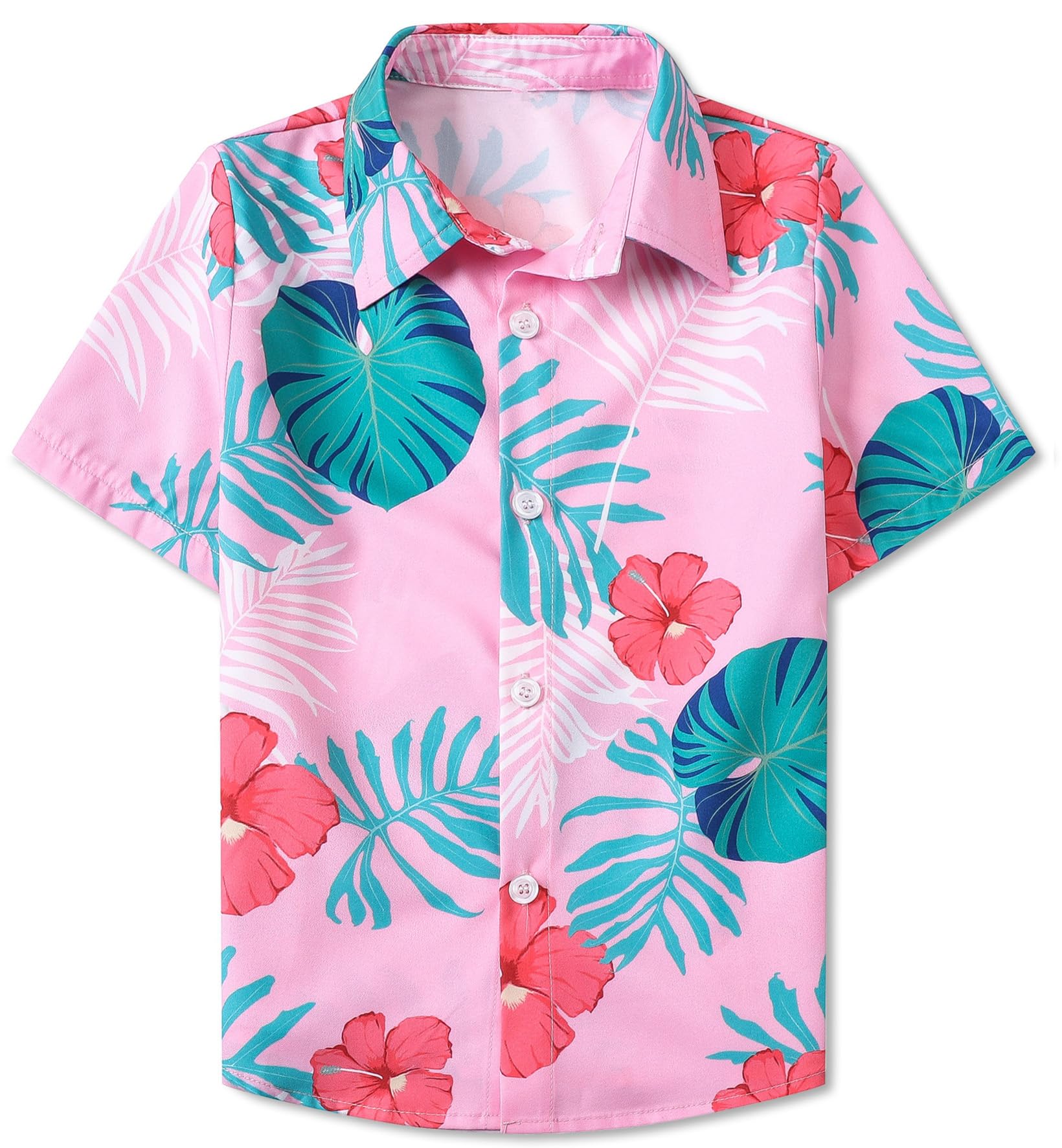 SANGTREE Short Sleeve Hawaiian Shirts Casual Floral Button Down Aloha Shirt, Dad and Son Matching Hawaiian Shirts