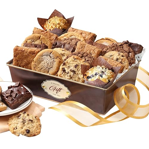 Broadway Basketeers Canastas de regalo de brownies y galletas. Envueltas individualmente para frescura, ingredientes surtidos y sabores, perfectos disponible en Yaxa Mexico