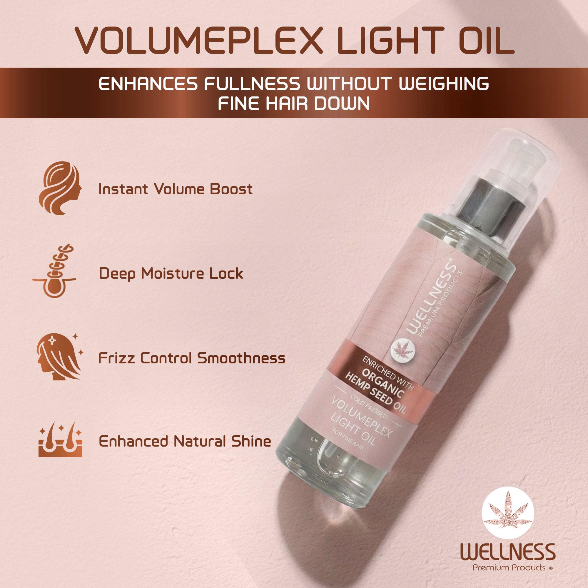 Wellness Hemp VolumePlex Lekki Nawilżający Olejek Do Włosów Cienkich 100ml