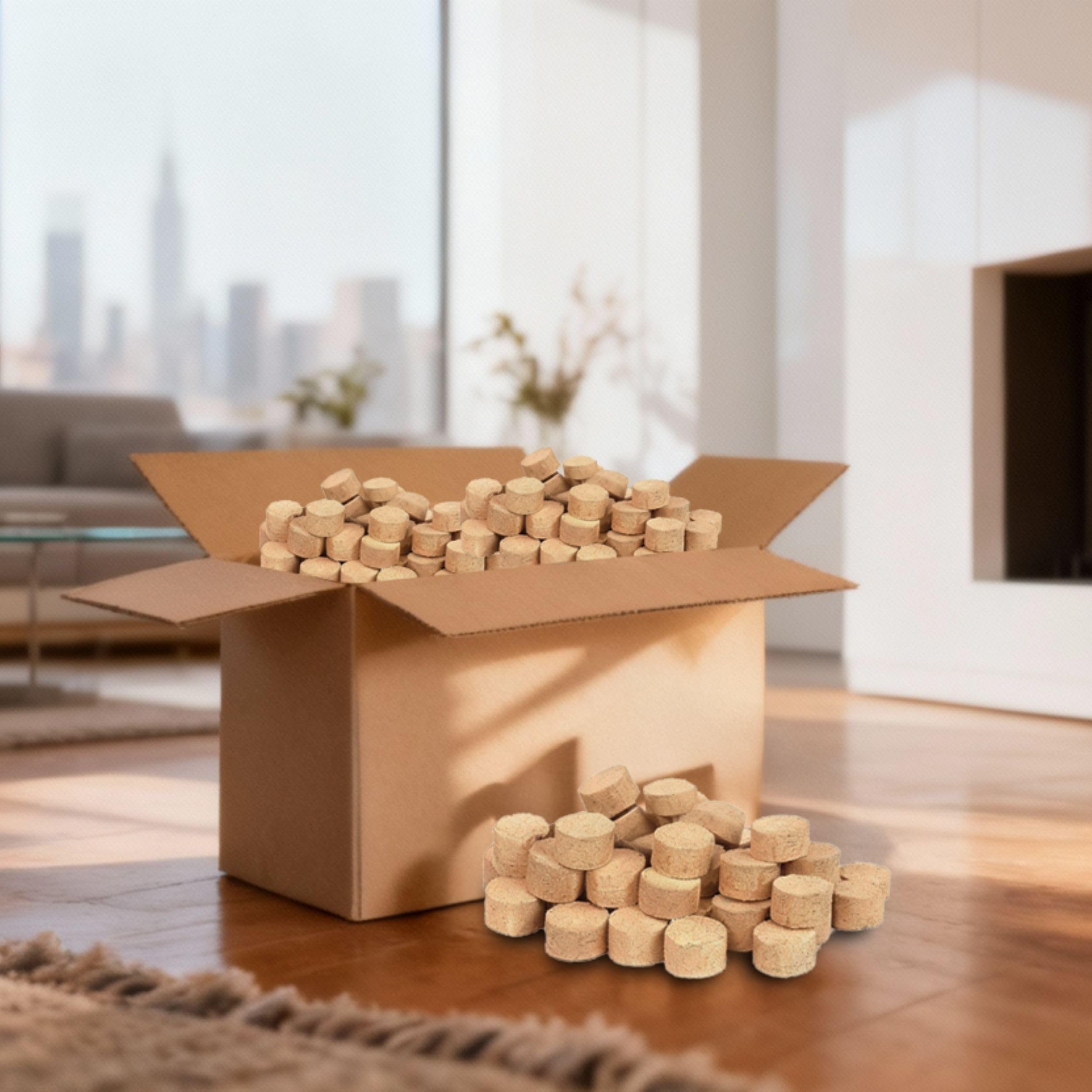 Floranica Holzbriketts 100% Gepresste Hartholzbriketts 20 kg Rundholzbriketts für Kamin Brikett Ideal für Kamin Ofen Kaminbriketts Holz Raketenofen Hohe Brennwert Raucharm