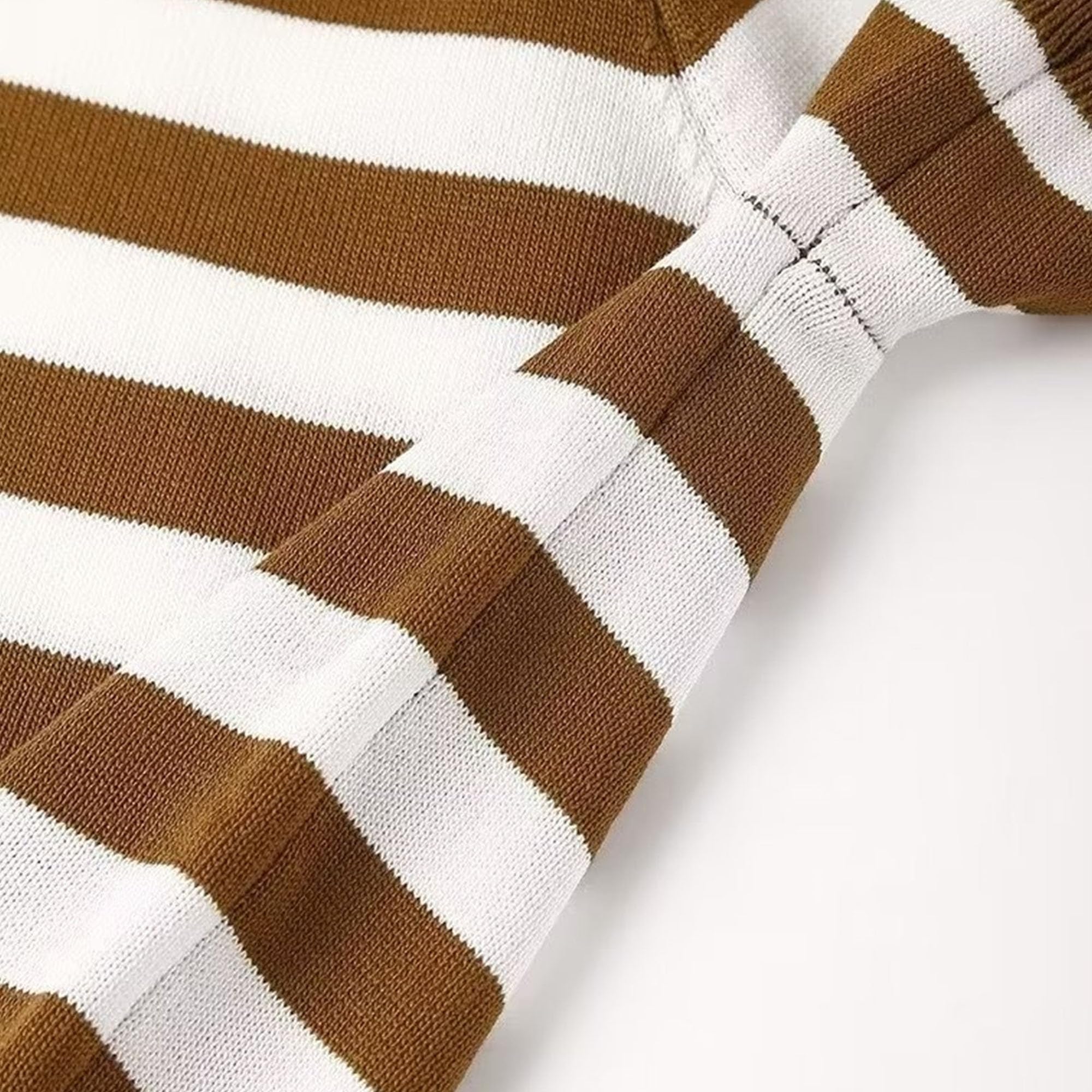 Men Lightweight Navy Strip T Shirt Thin Trendy Round Collar Sailor Shirts Summer Casual Knitted Pullover Tops (Coffee,X-Large)