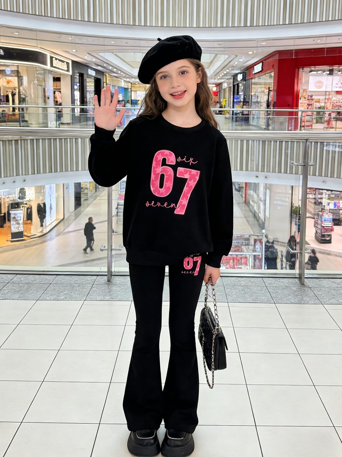 Teen Girls Clothes 2 Piece Spring Outfits Set Tie Dye Print Sweatshirt Flare Pants Set for 7-14T - Image 4