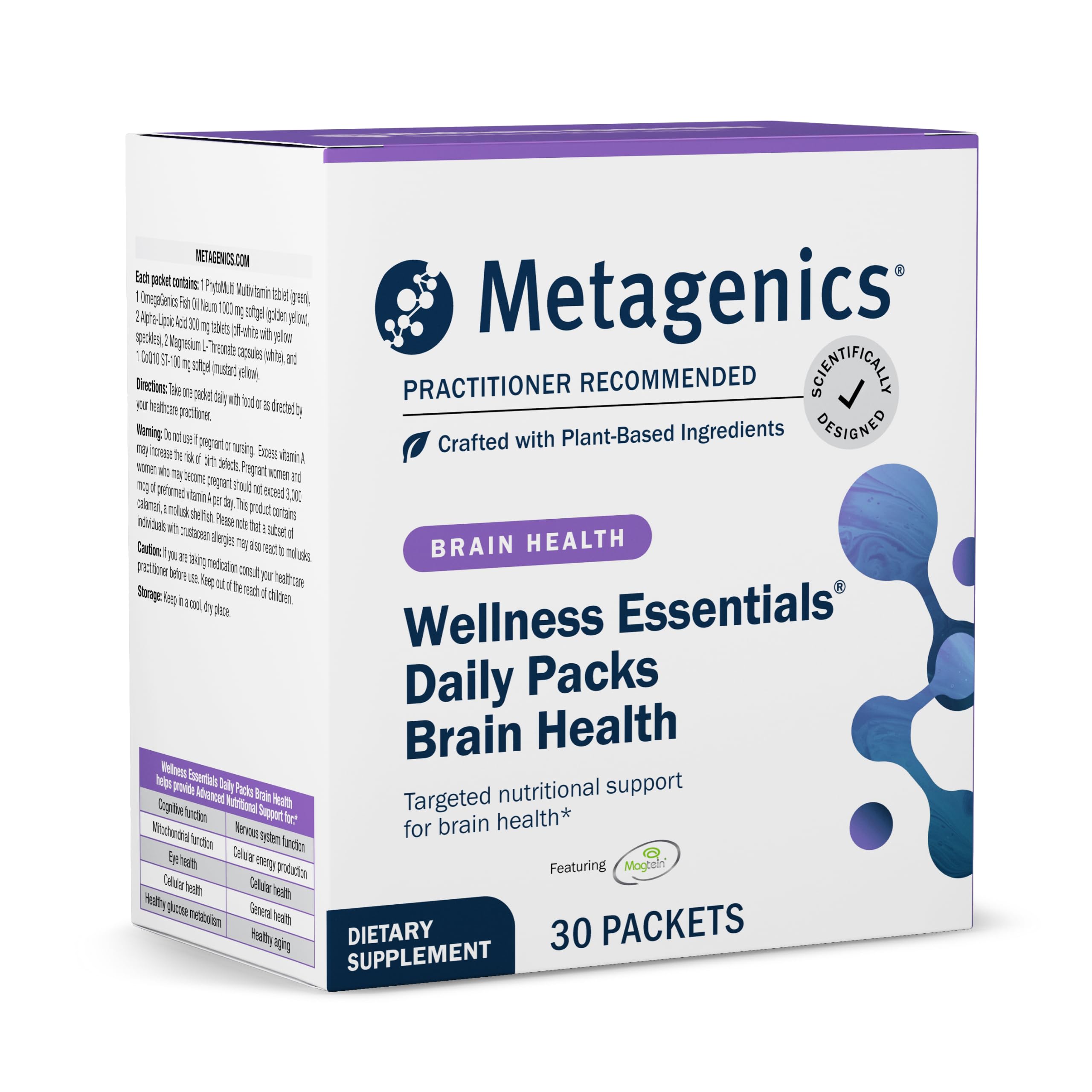 Metagenics Wellness Essentials Brain Health - Comprehensive Daily Multivitamin Packs* - with Alpha Lipoic Acid, Biotin, DHA, Folate & CoQ10 - Supports Memory, Focus & Brain Function* - 30 Packets
