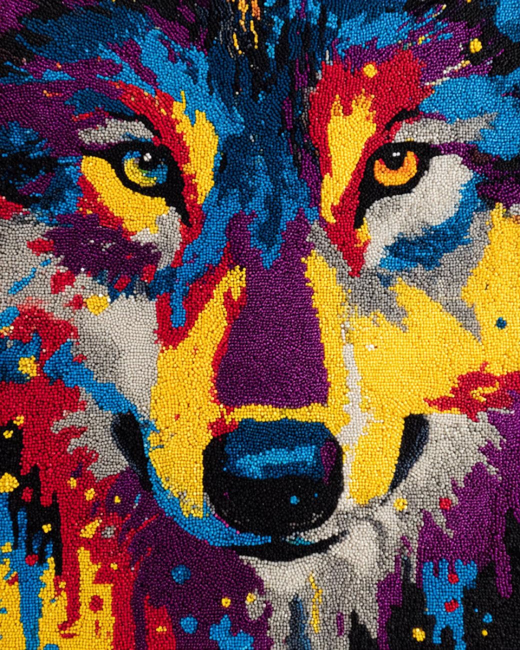 AMBATTERY Latch Hook Rug Kit Cartoon Wolf 85x115cm