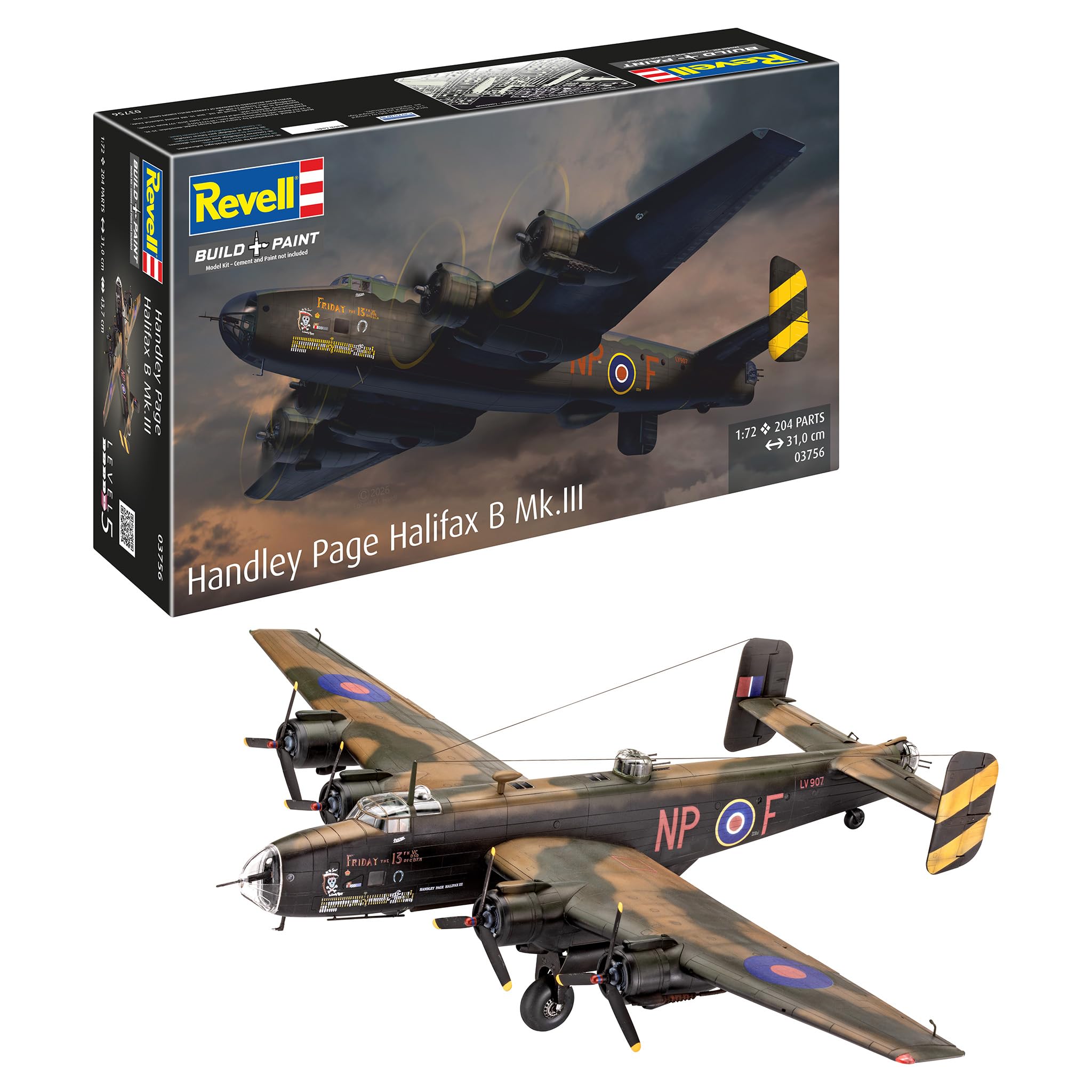 Revell Handley Page Halifax B Mk.III 1:72 Scale - Unbuilt/Unpainted Plastic Model Kit