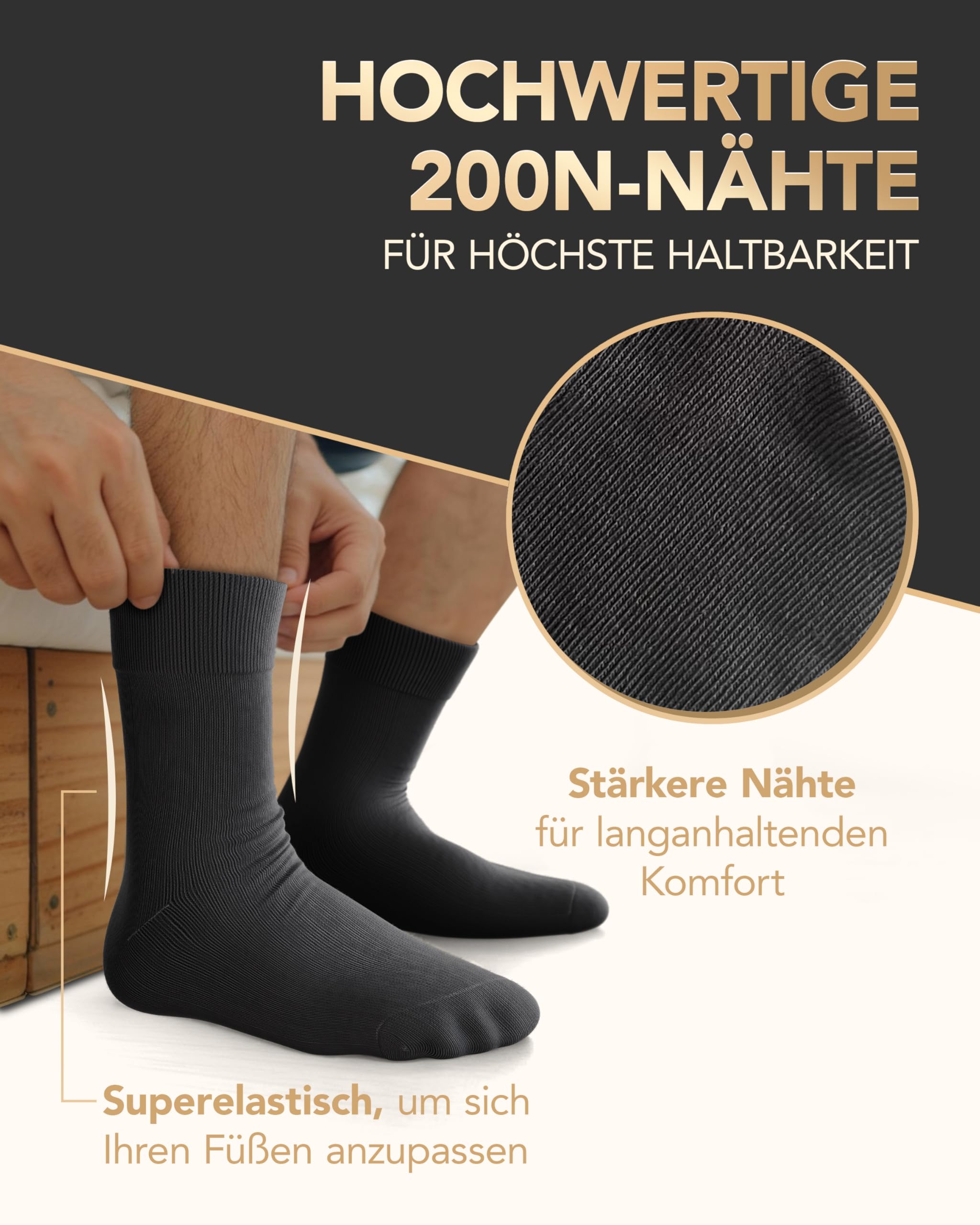 L&R Business Socken Herren & Damen – Anti-Pilling, 200-Nadel, Nahtlos