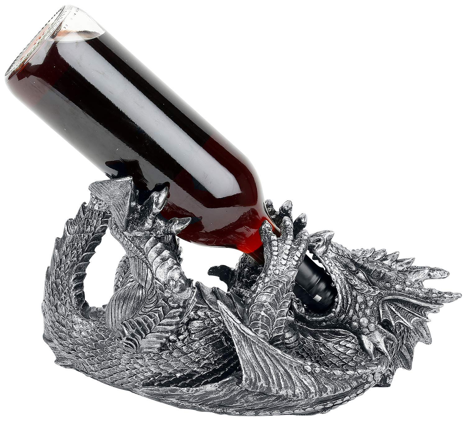 Nemesis Now Guzzlers Weinflaschenhalter Drache, 32 cm, Schwarz