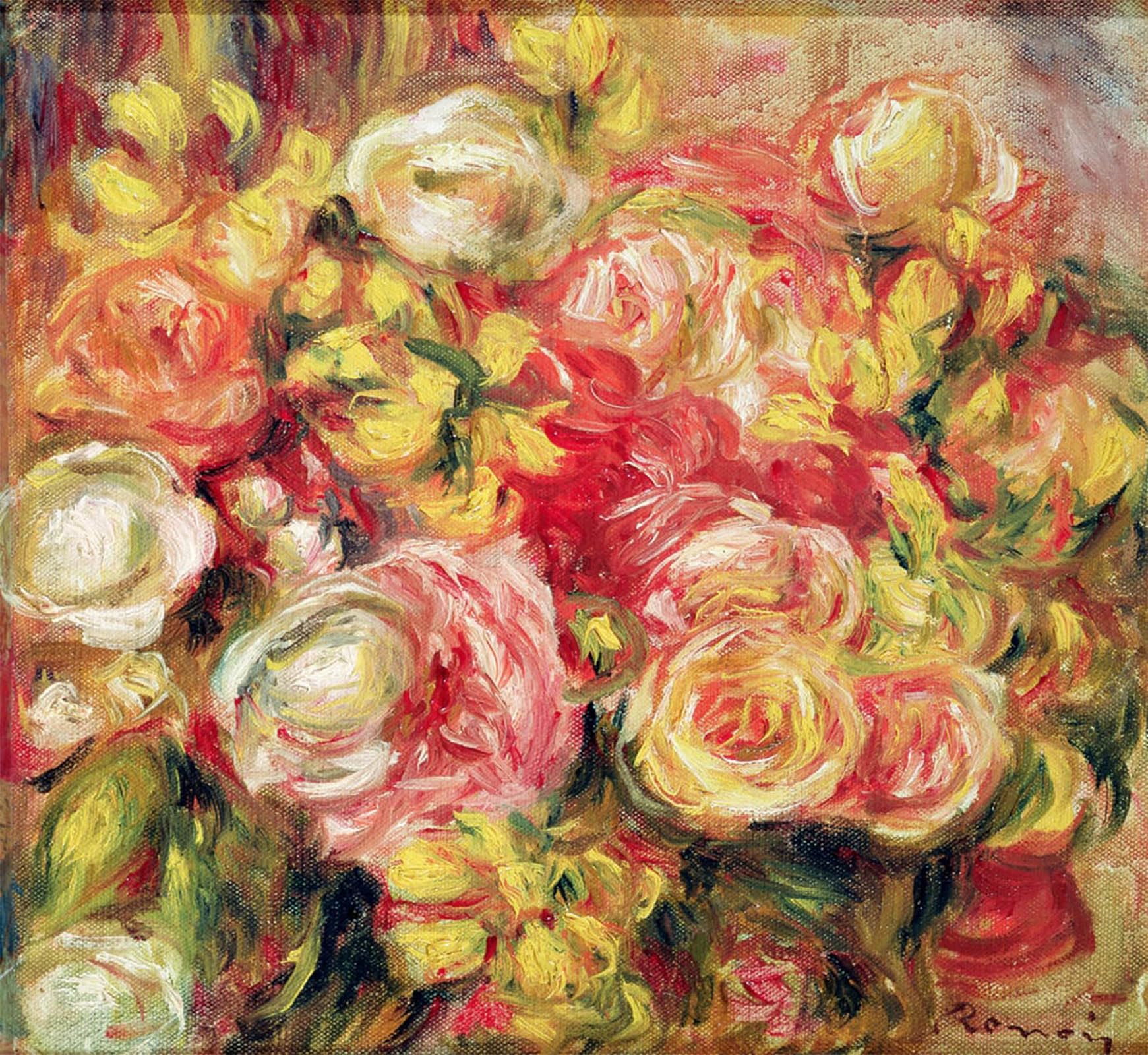 RZHRHJES Vintage Picture Wall Picture Painting Print Poster Roses by Pierre Auguste Renoir Abstract Wall Art Painting for Home Decor 60x90cm