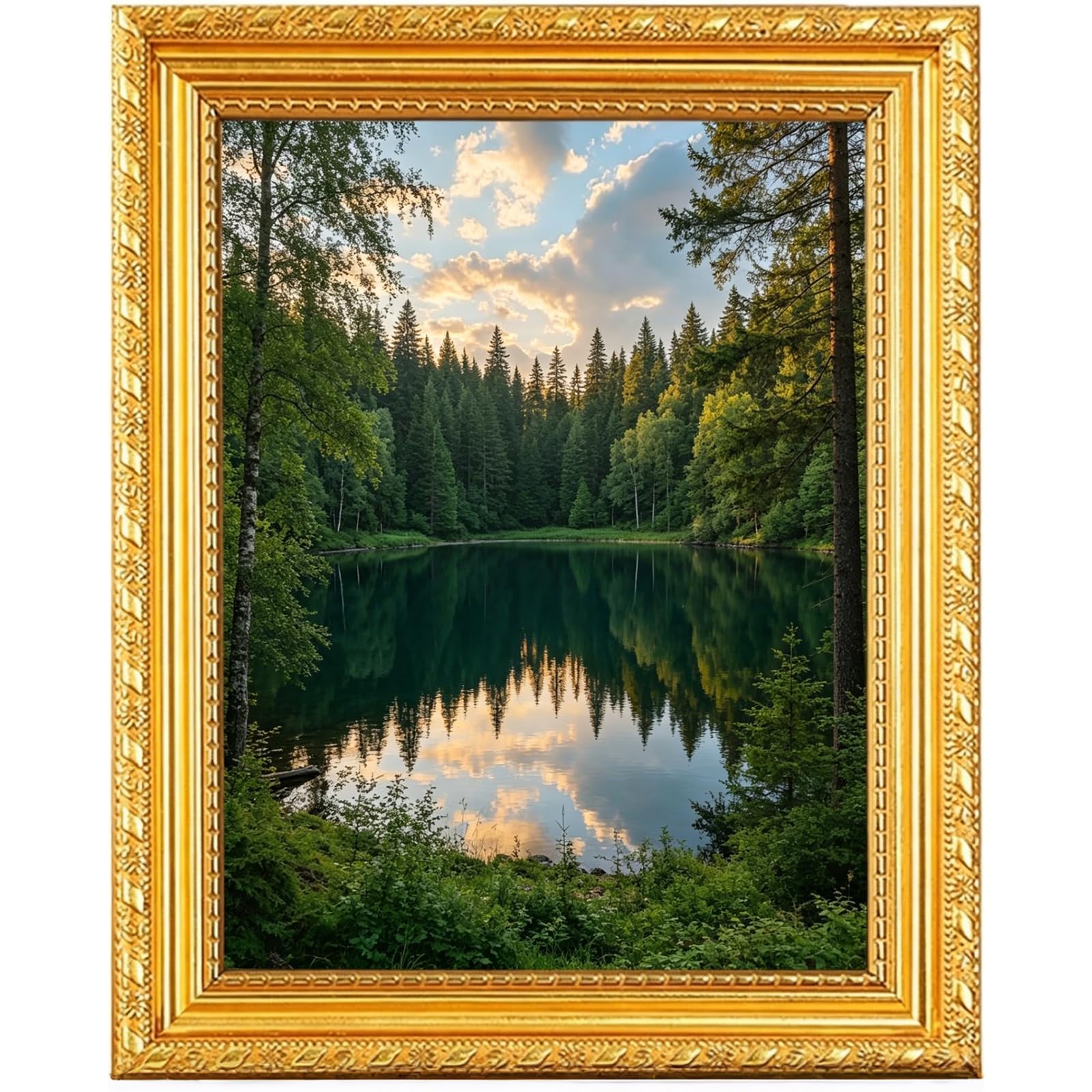 Gold A4 Frame, A4 Gold Frame, Vintage Golds Picture Frames for Wall or Tabletop for Artwork and Photos, 33.5 * 24.5cm Retro Frame with Organic Glass