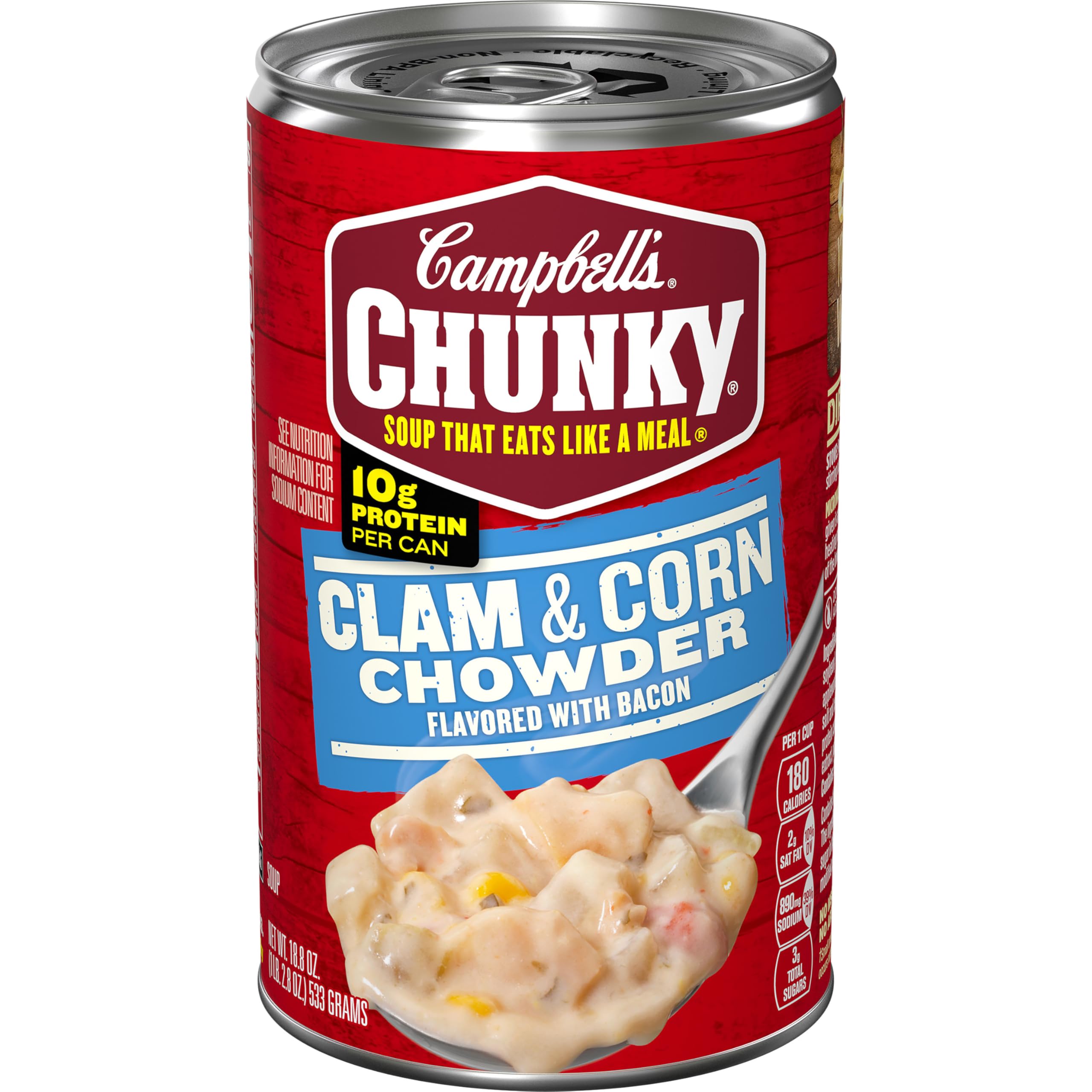 Campbell's Chunky Soup, Clam and Corn Chowder, 18.8 Oz Can
