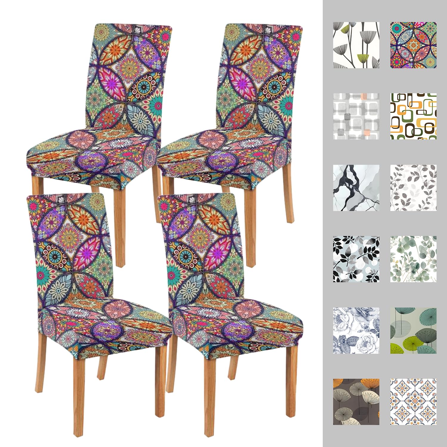 Chair Cover Set of 4, Set Covers for Chair, Removable and Washable Dining Room, Living Room, Office 4 Packs. Suitable for Home, Hotel, Banquet or