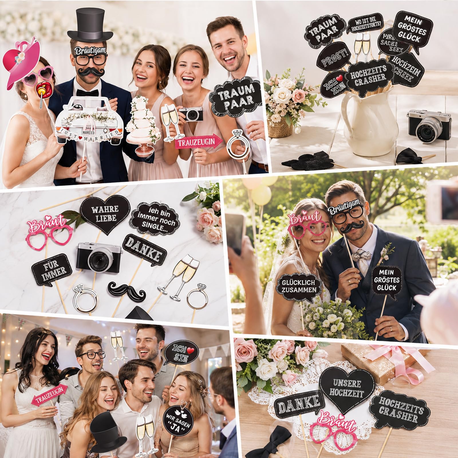 40 cornici per foto gonfiabili a forma di cuore rosa per matrimonio
