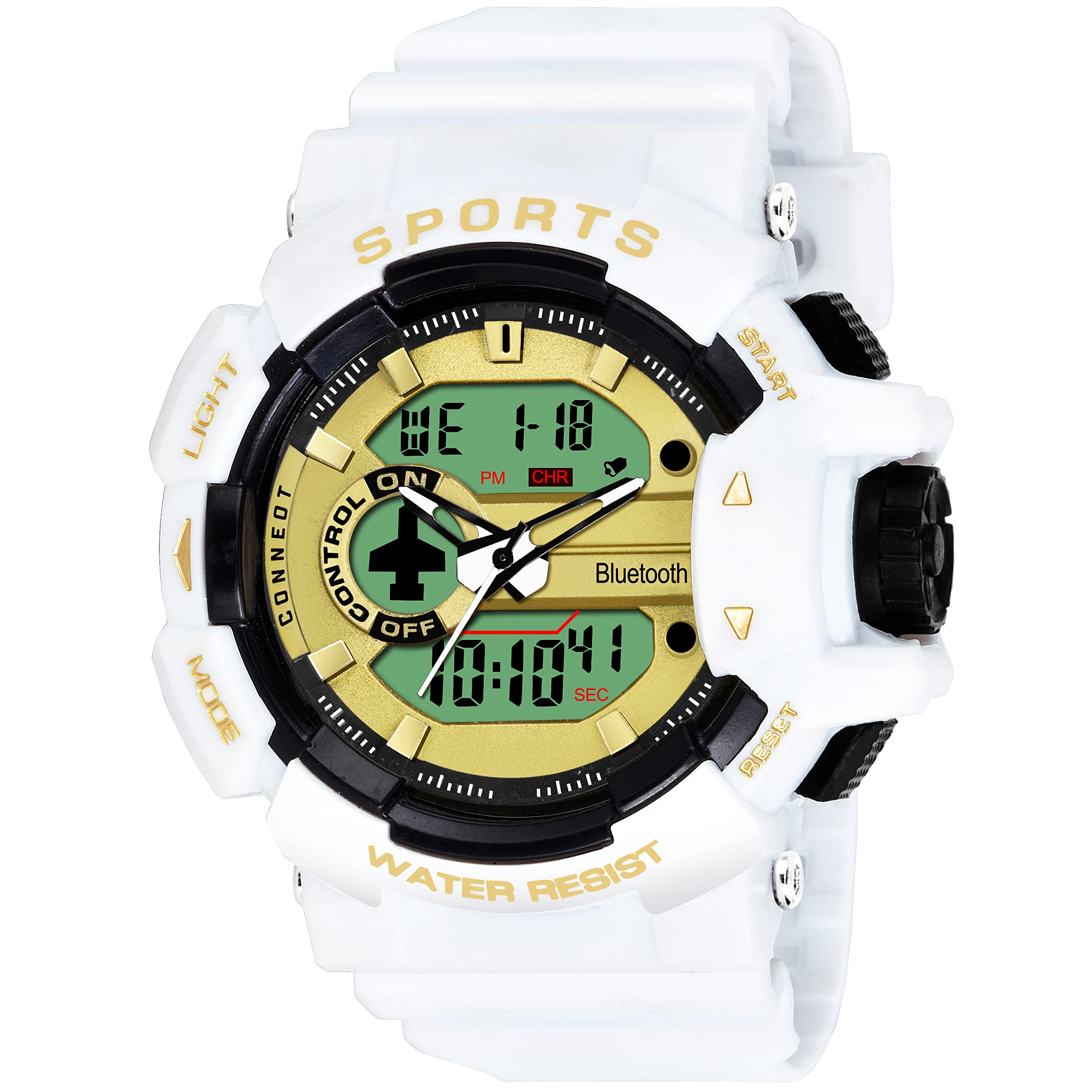Walrus Analog Digital Mens Watch - Gold Dial, White Silicone Strap, Sport Watch- Sports Boy’s & Men’s Watch, 56mm Diameter (B0B6T5LP1Z) Amazon Price History, Amazon Price Tracker